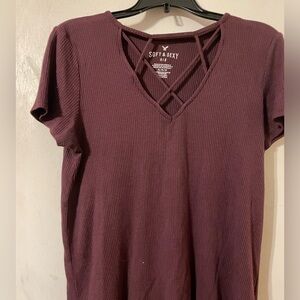 AE‎ American Eagle ribbed cage front T-shirt